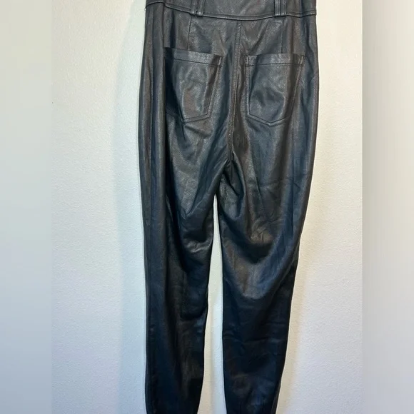 FOR LOVE & LEMONS DILLON HIGH WAIST FAUX LEATHER TROUSER PANT BLACK SIZE XS - Picture 13 of 16
